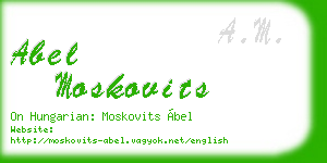 abel moskovits business card