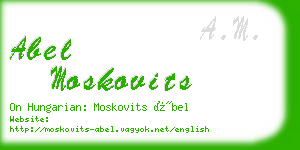 abel moskovits business card